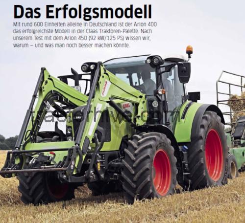 Claas Arion 450 fiche technique et avis